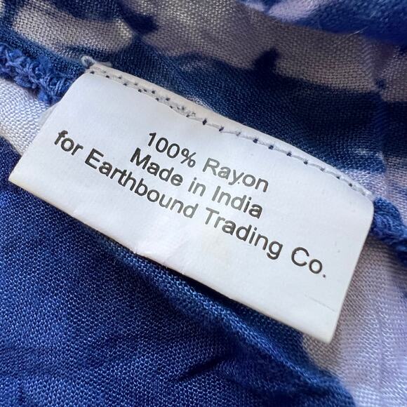 Earthbound Trading Co Womens Tank Top Tie Dye Split Open Back Loose Fit Blue Sm - Picture 9 of 10